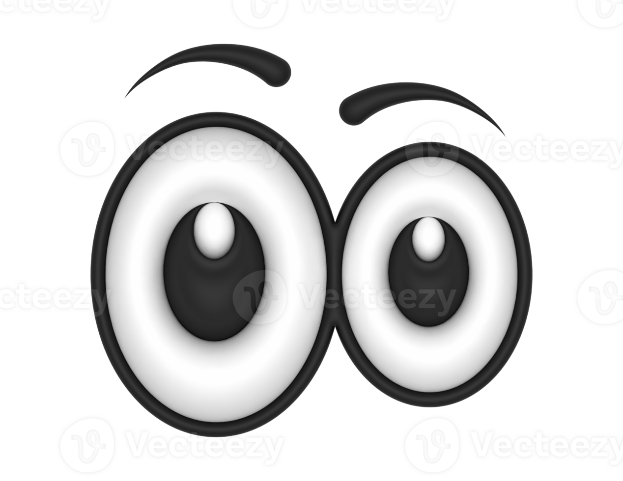 3d Cute Cartoon Eyes on a transparent background png