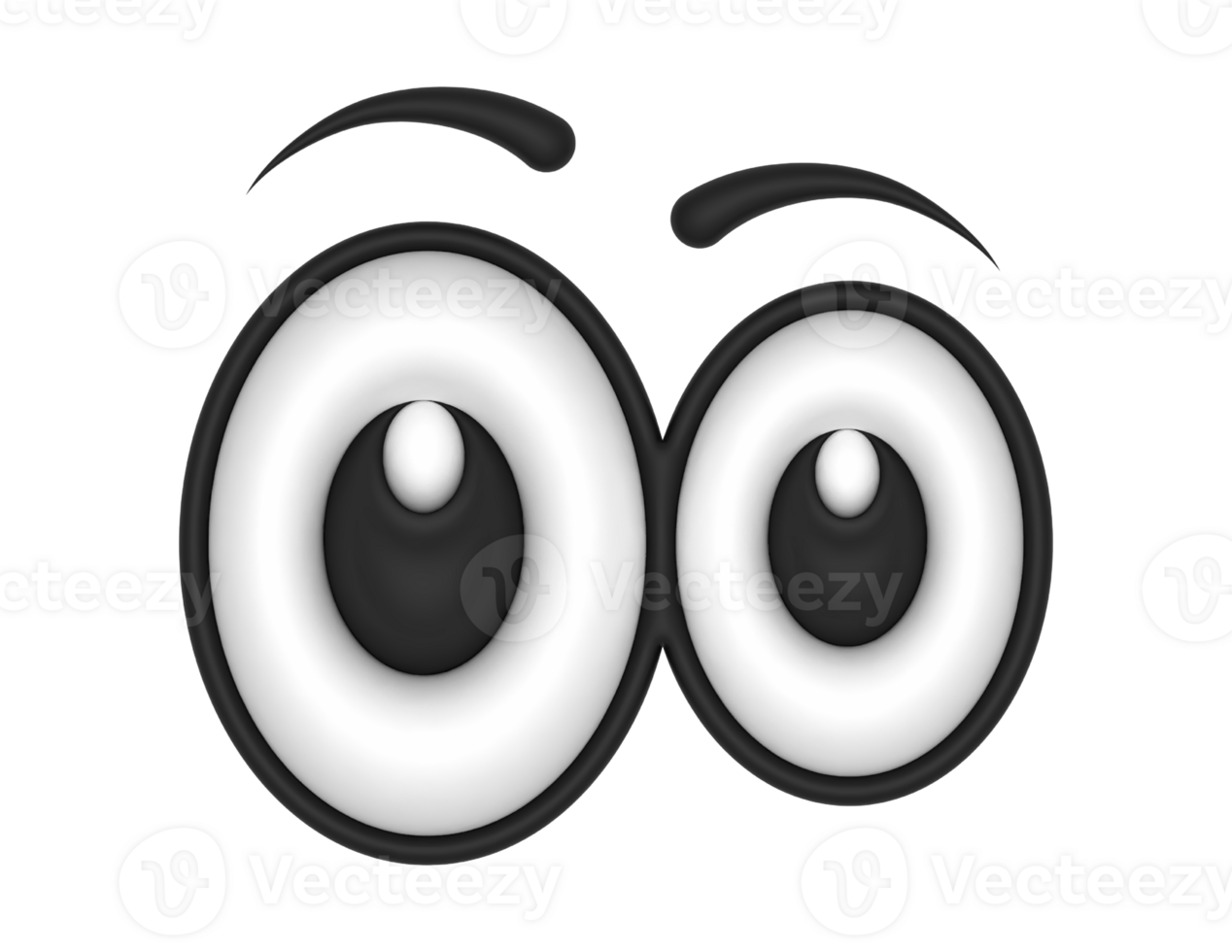 3d Cute Cartoon Eyes on a transparent background png