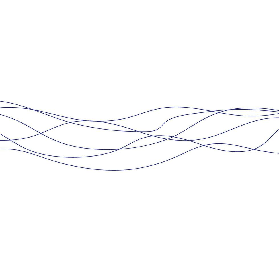simple abstract blue color chaotic thin line pattern art vector