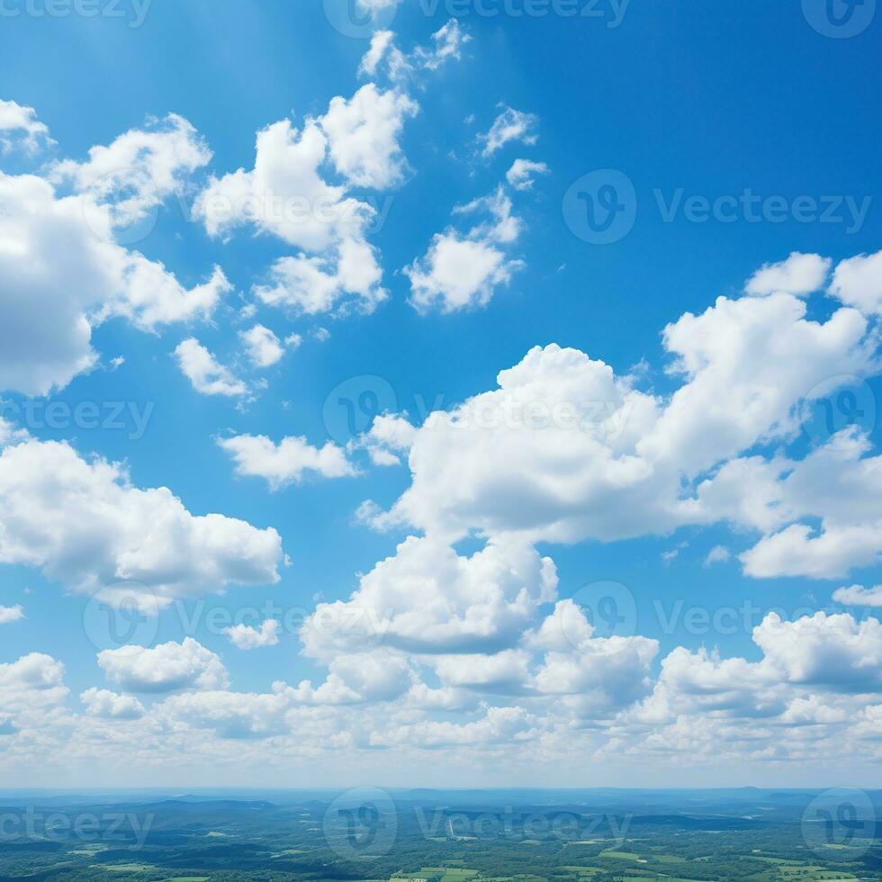 AI generated Blue sky background with clouds. Created with Generative AI photo