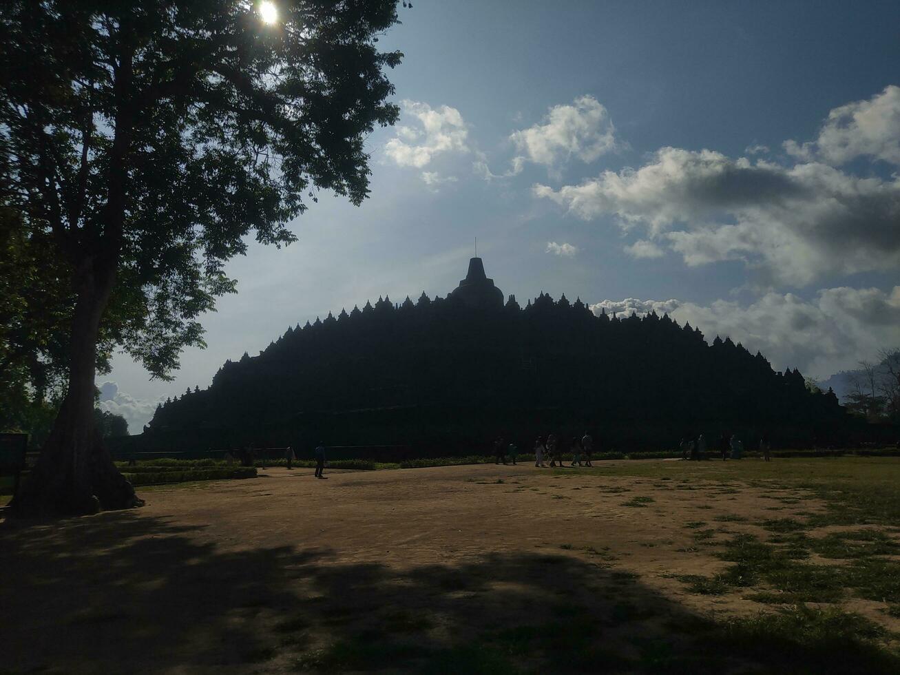 view of Borobudur temple, one of the wonders of the world in Indonesia photo