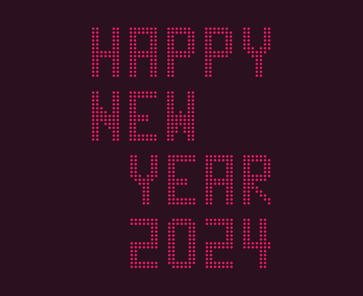 Happy New Year 2024 Abstract Pink Graphic Design Vector Logo Symbol Illustration With Purple Background
