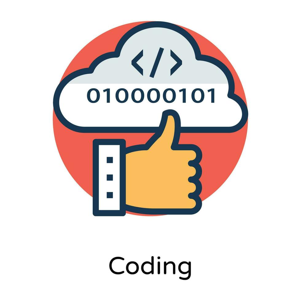 Trendy Cloud Coding vector