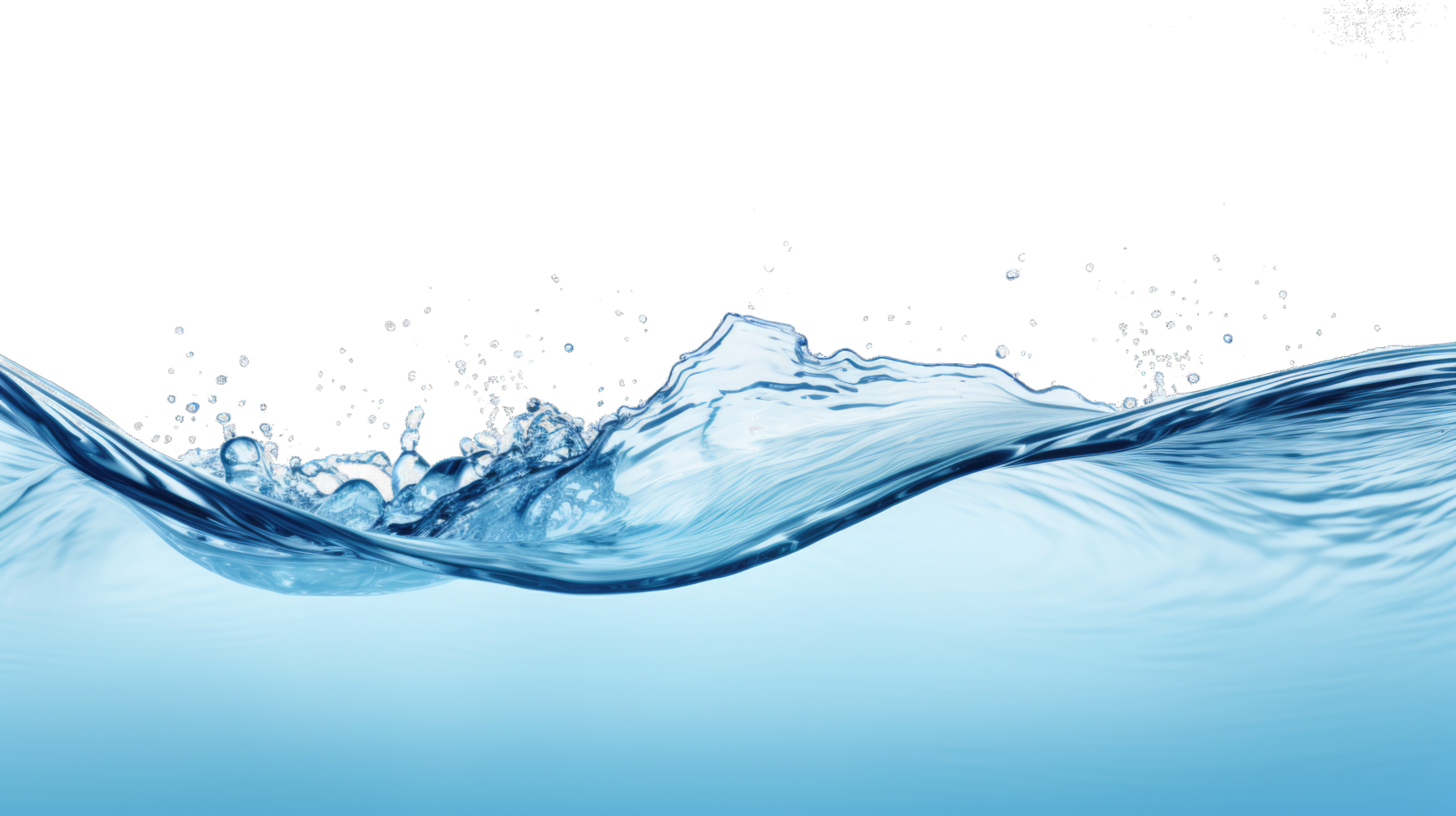 ai gegenereerd water golven met lucht bubbels en zonnestralen Aan transparant achtergrond. png