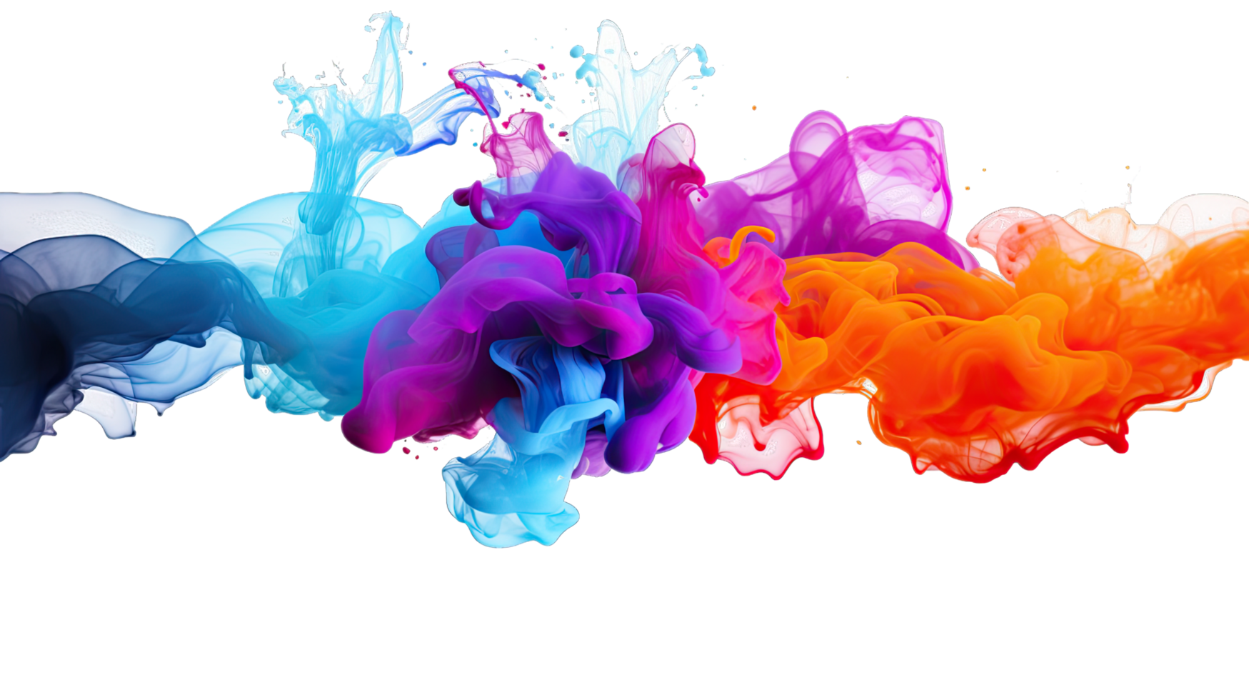 AI generated A colorful smoke ink expulsion transparent  background png