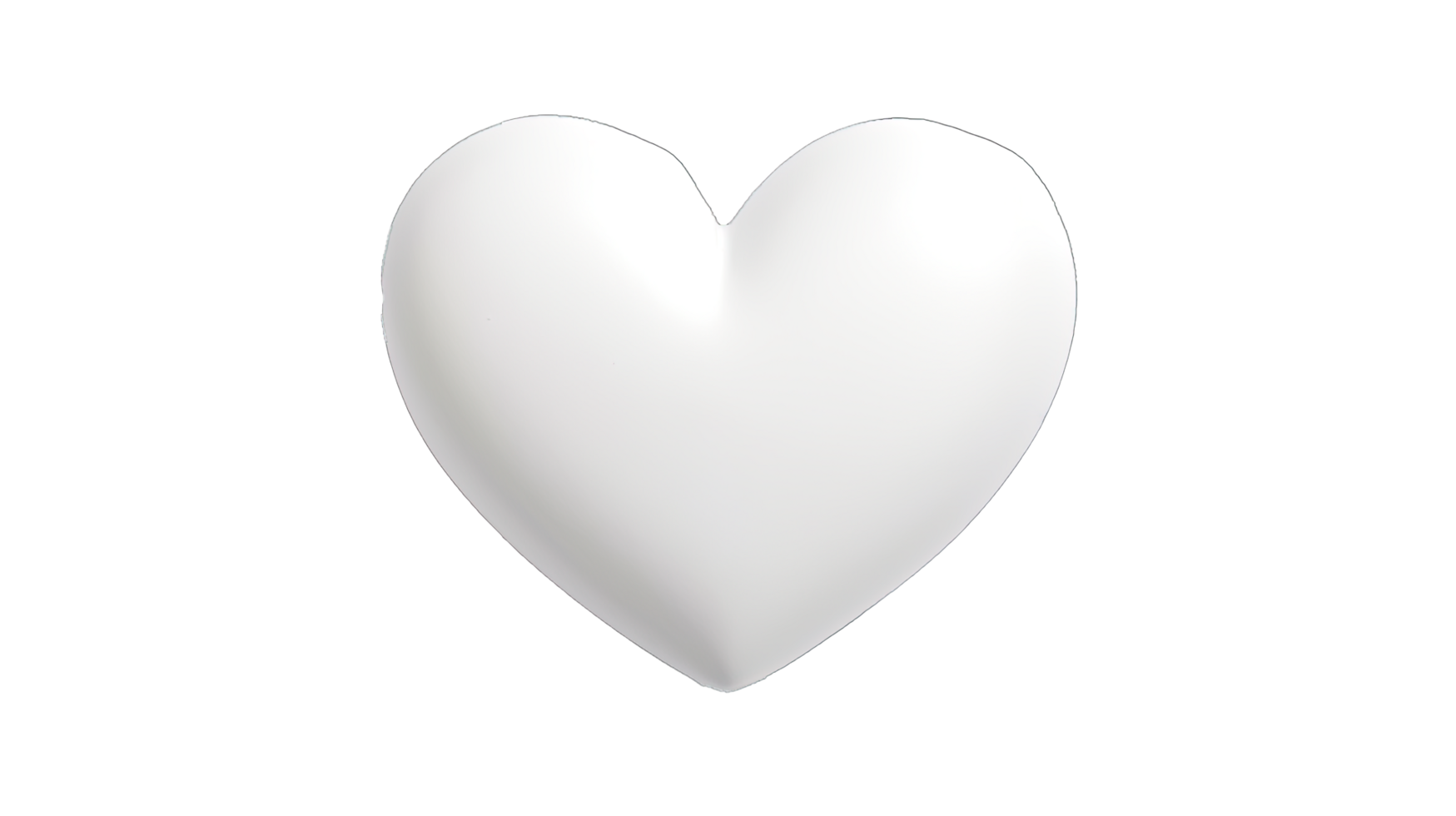 AI generated white heart isolated on transparent background. Happy Valentine's day greeting template. png