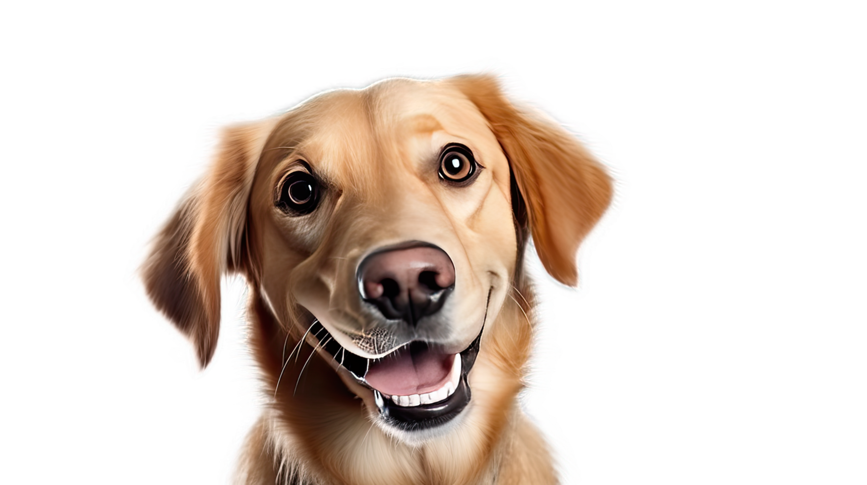 ai gegenereerd schattig hond gezicht tegen een transparant achtergrond png