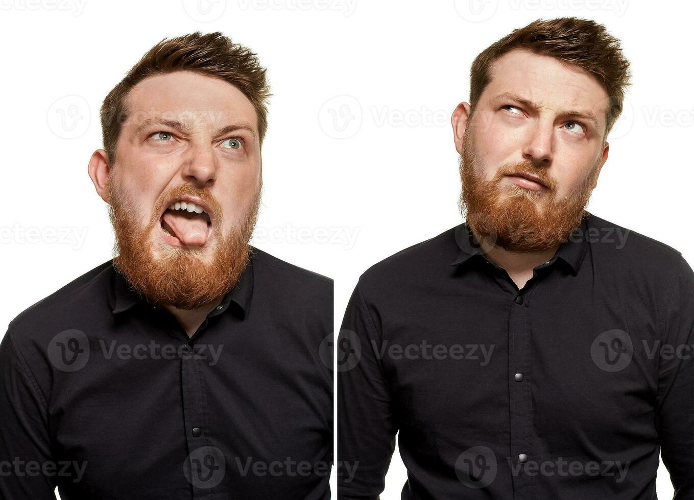 Studio portrait of young handsome smiling man photo