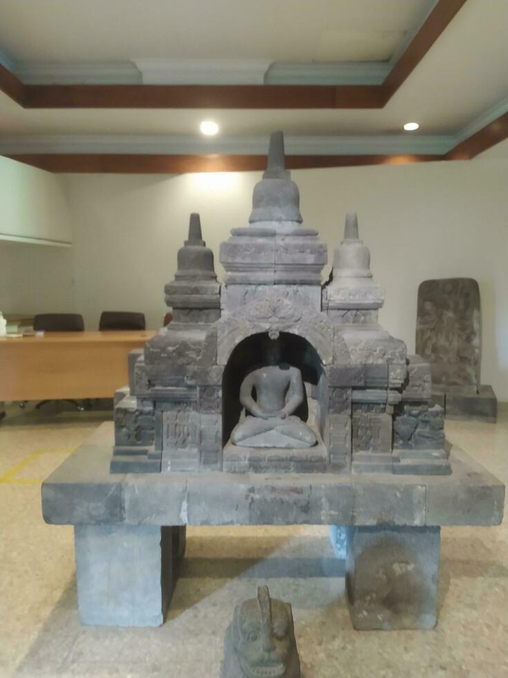 Borobudur temple statue in the Borobudur temple museum room photo