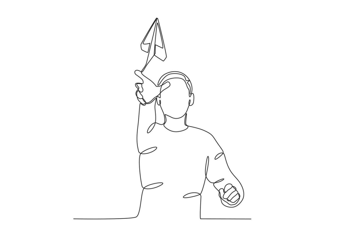A man throws his paper plane vector