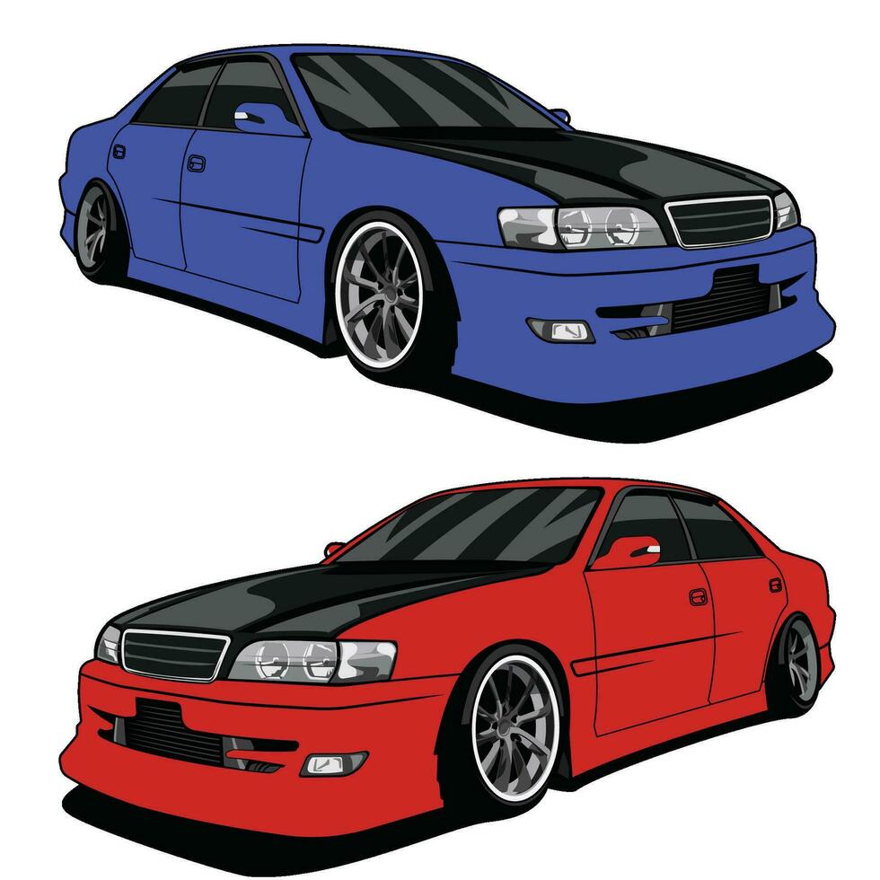 japan car flat vector design