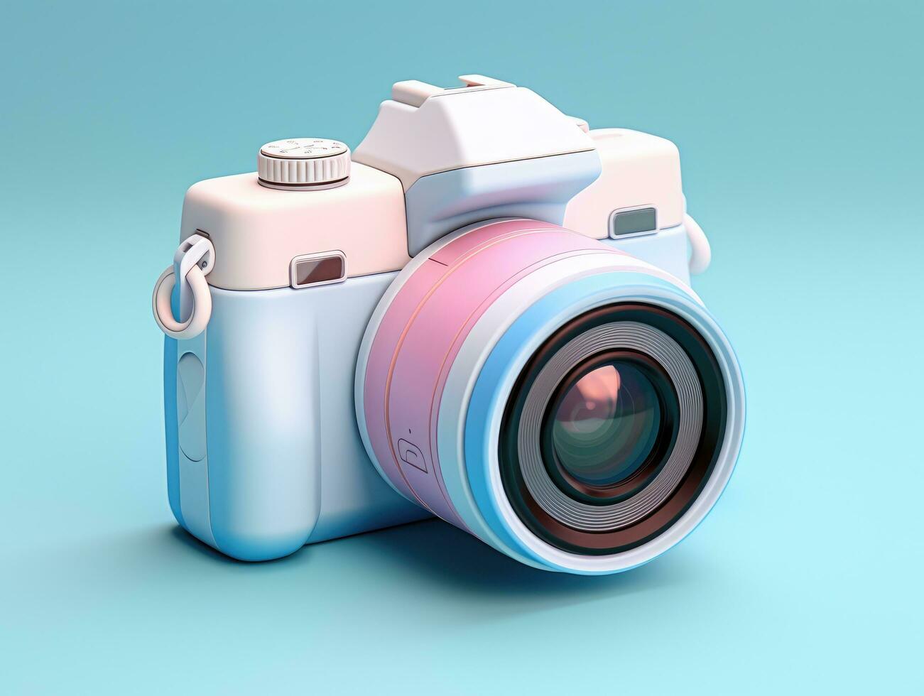 AI generated a digital camera sitting on a blue background photo