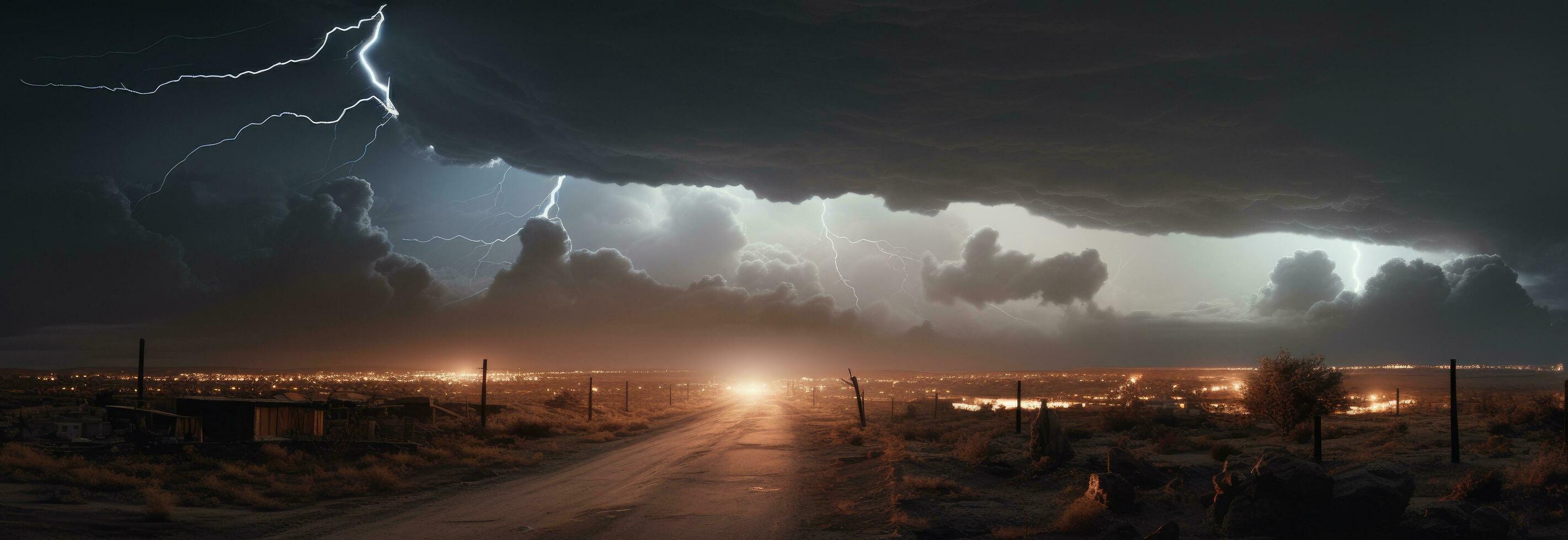 AI generated a giant flash is seen coming from a city photo