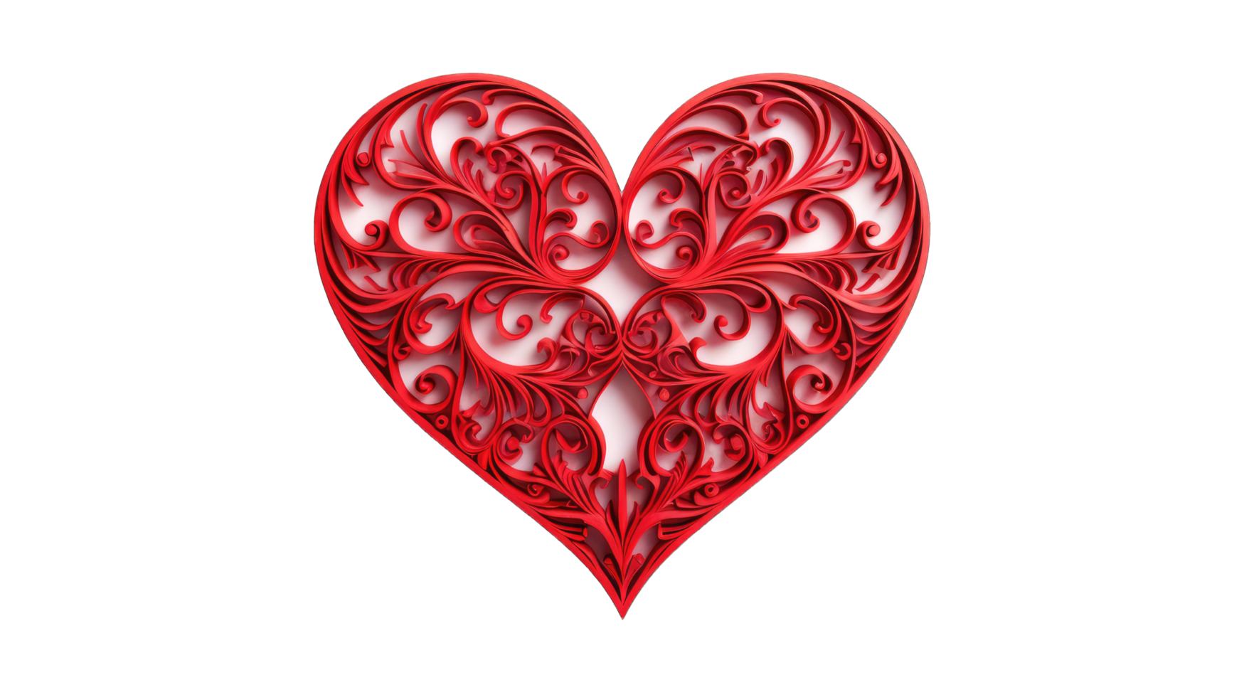AI generated Big Red Heart Isolated On Transparent Background. Realistic Romantic Element. For Wedding, Anniversary, Birthday, Valentine's Day, png