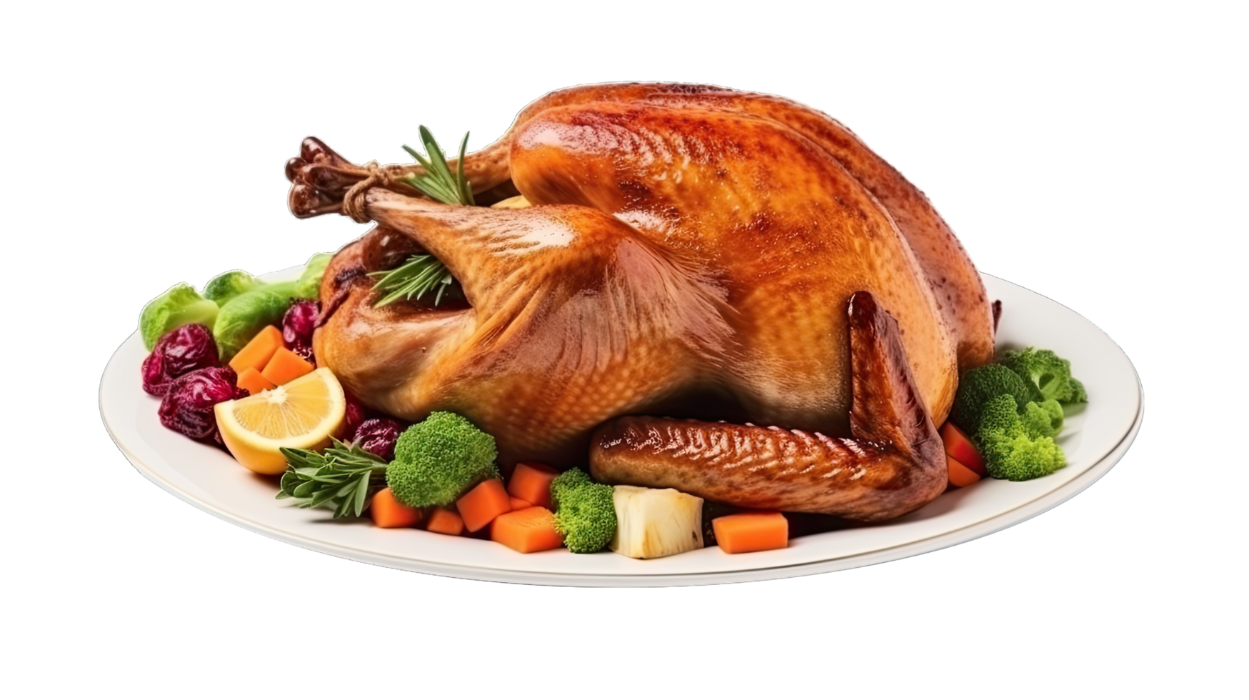 AI generated Thanksgiving turkey on transparent background png