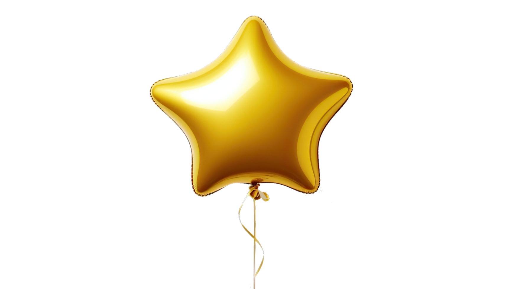 AI generated Gold foil balloon. Golden helium balloon star isolated on transparent background png