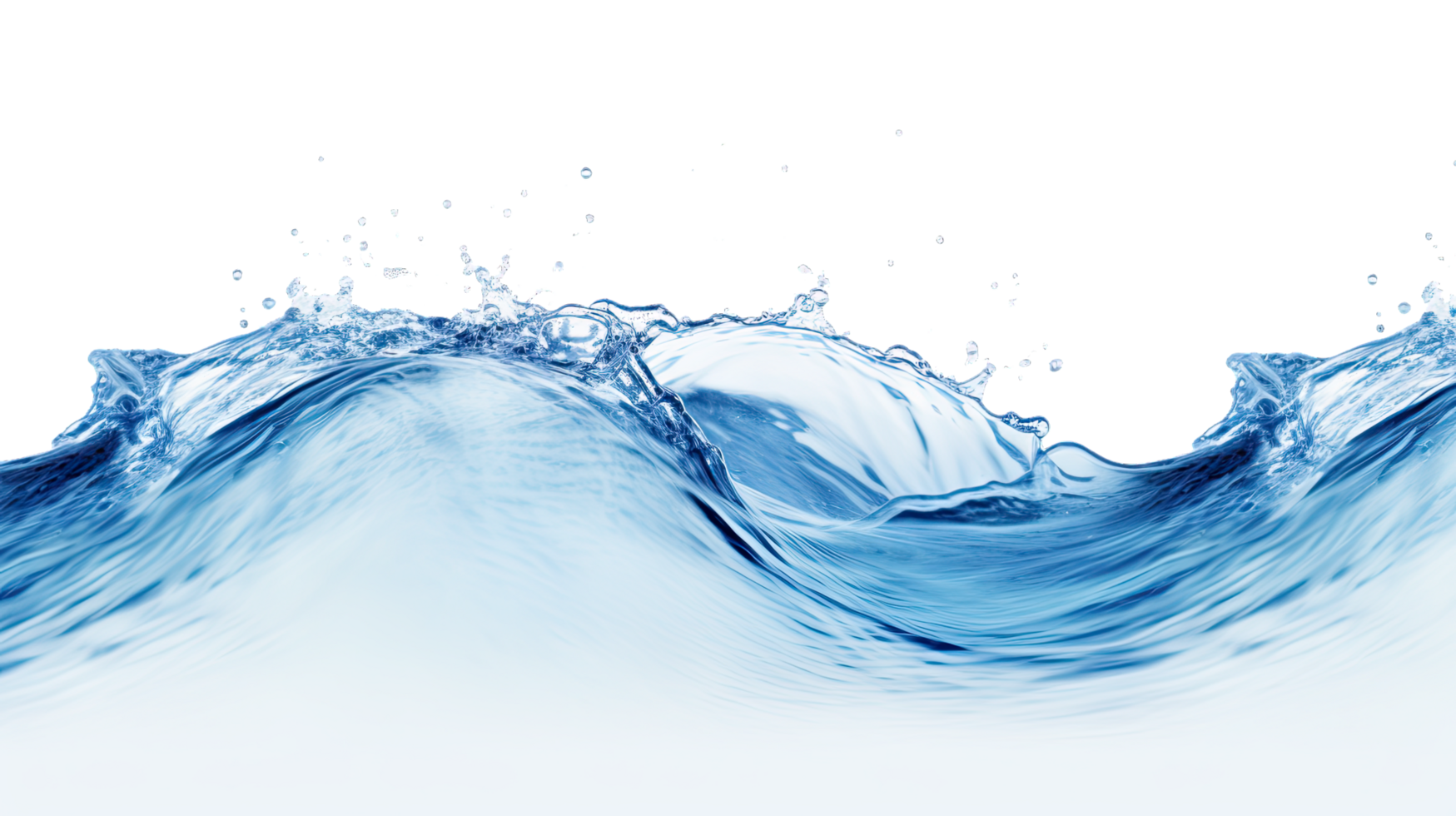 AI generated Translucent water wave in light blue colors with seamless horizontal repetition, png