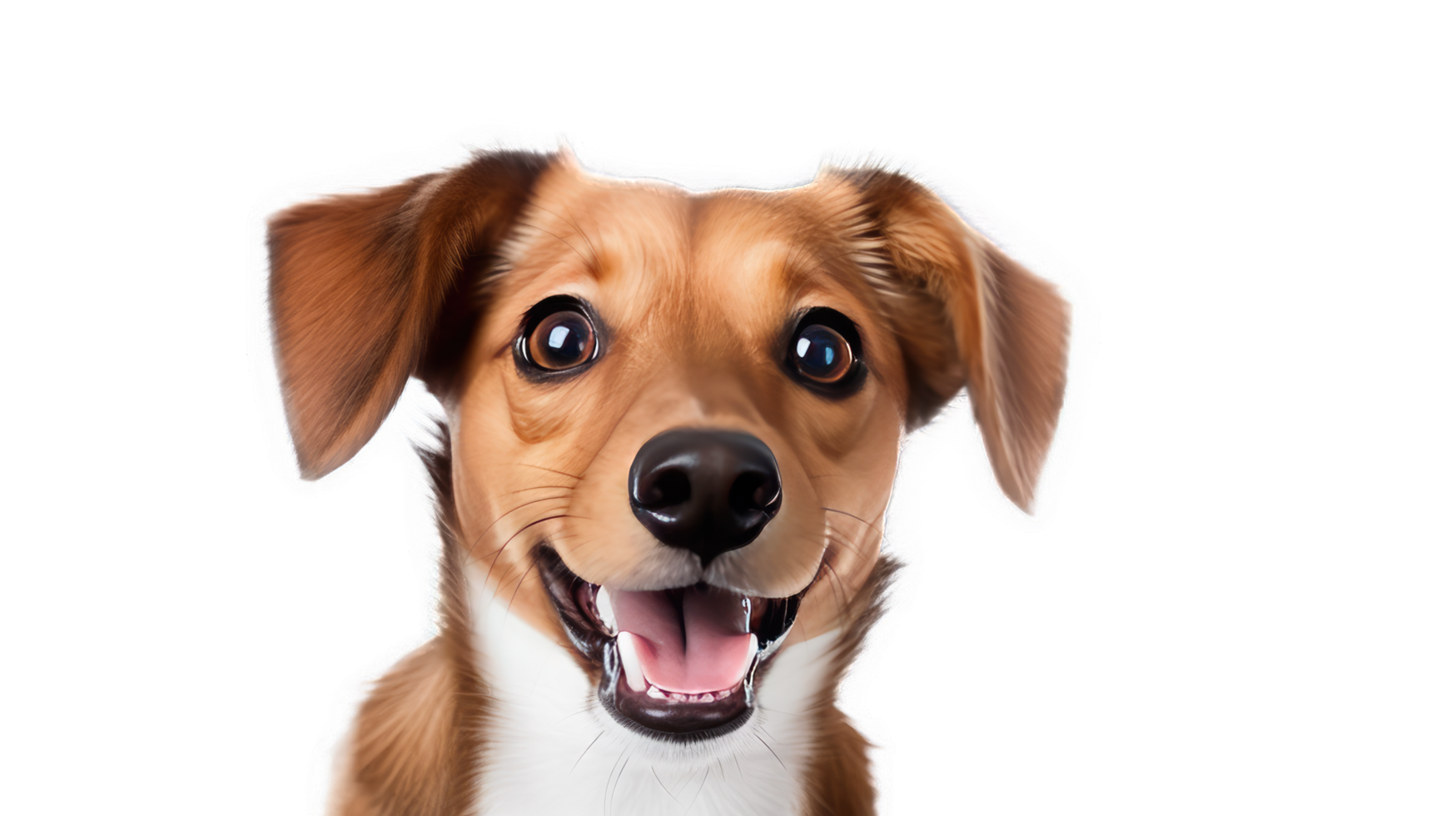 AI generated Cute dog face against a transparent background png