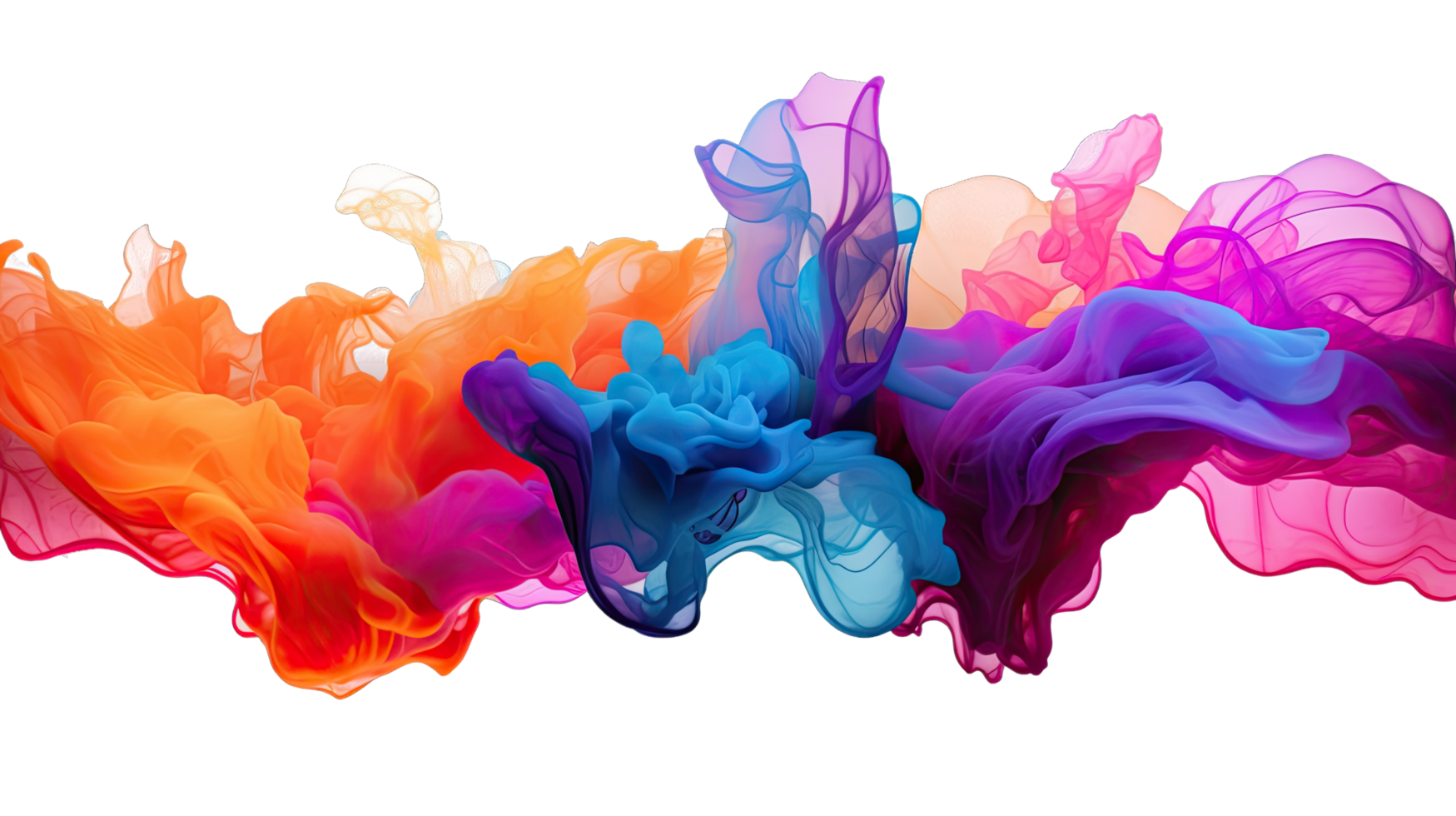 AI generated A colorful explosion ink transparent  background png