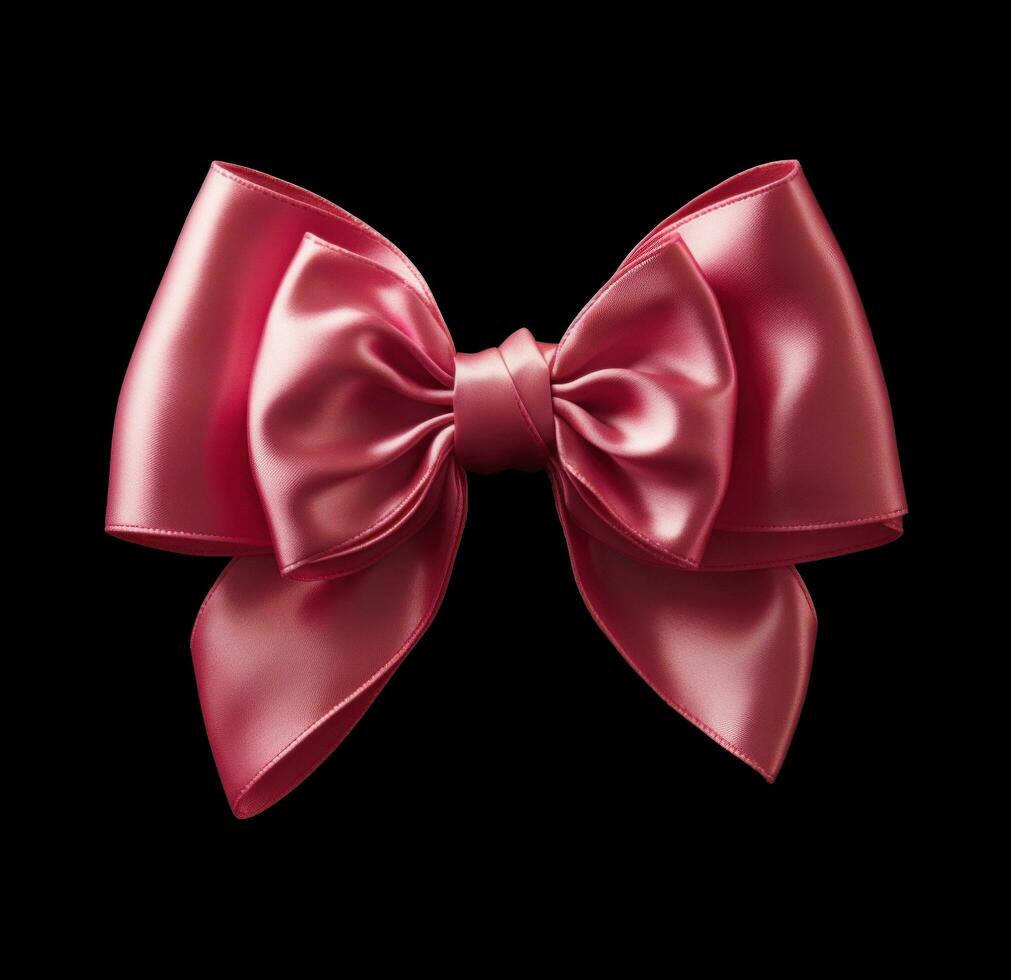 AI generated pink bow in the shape of a bow photo