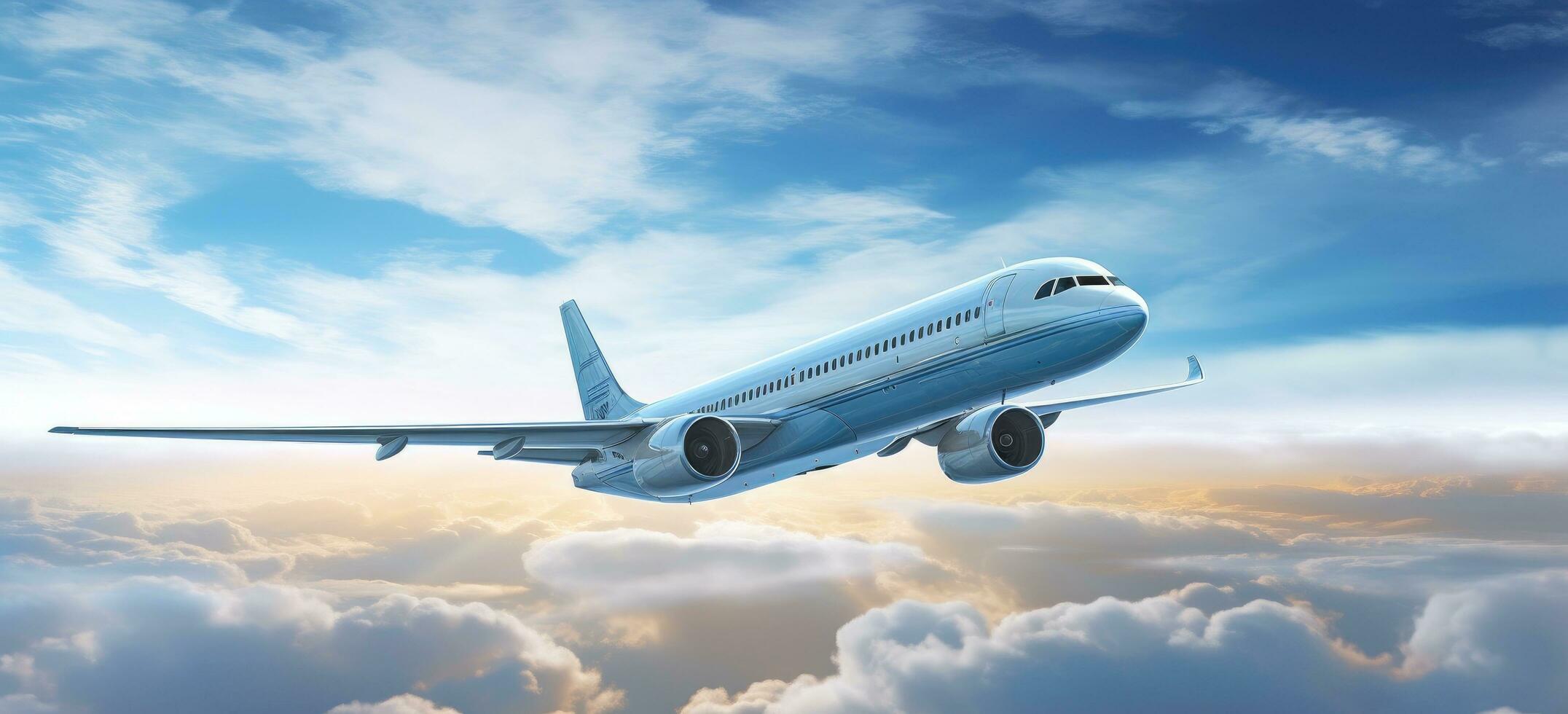 AI generated a plane flies in the sky at night photo