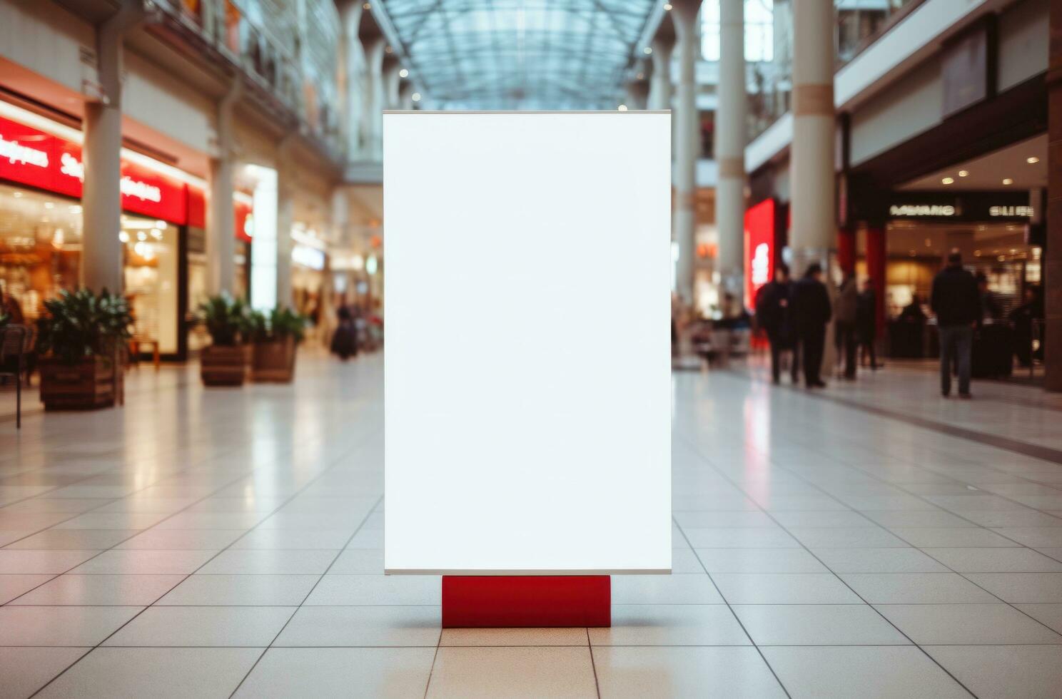 AI generated large billboards at the entrance of a public building photo