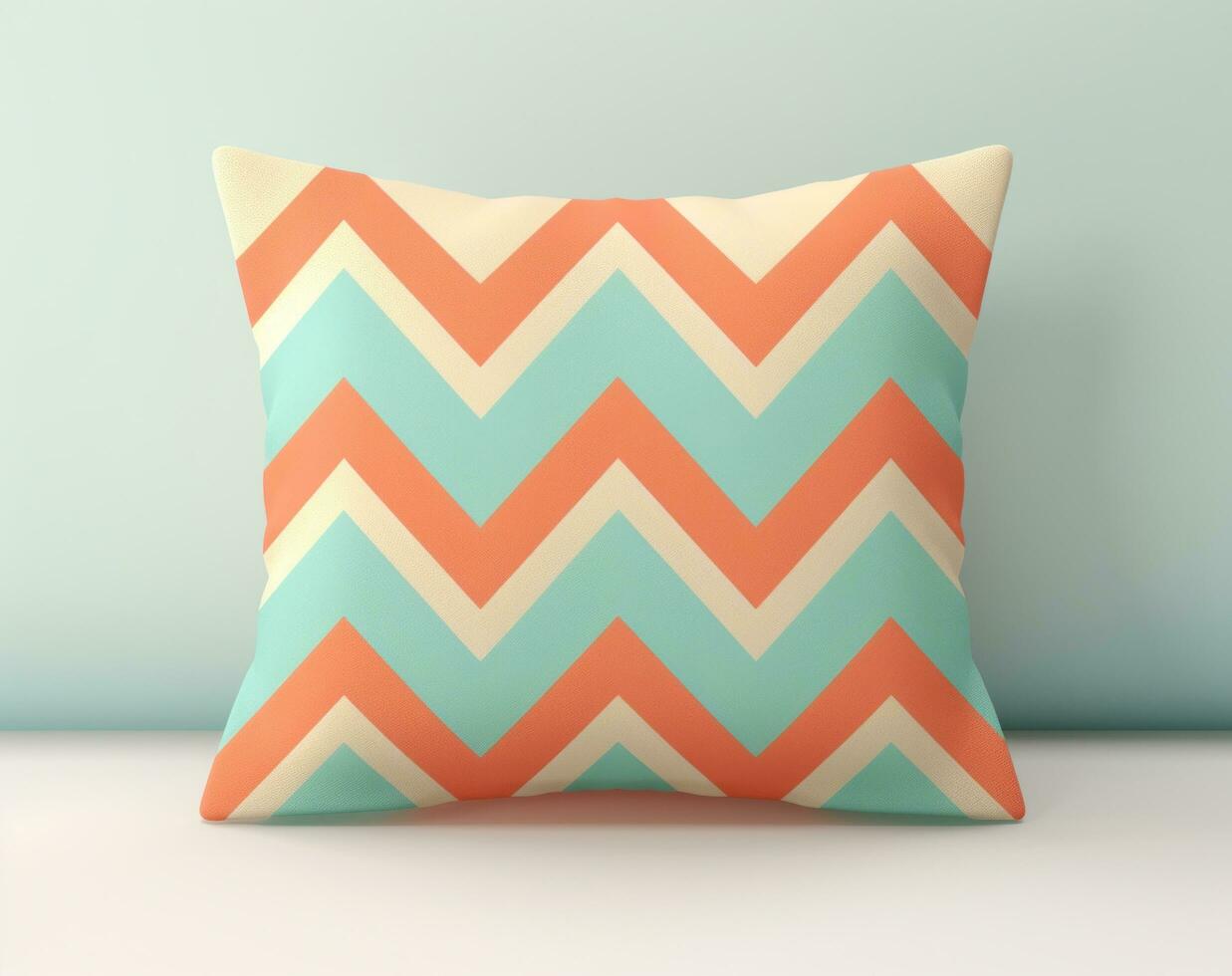 AI generated chevron cushion cover background, chevrons pattern pillow cover photo