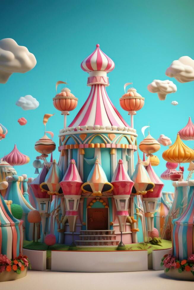 AI generated cute 3d carnival poster photo