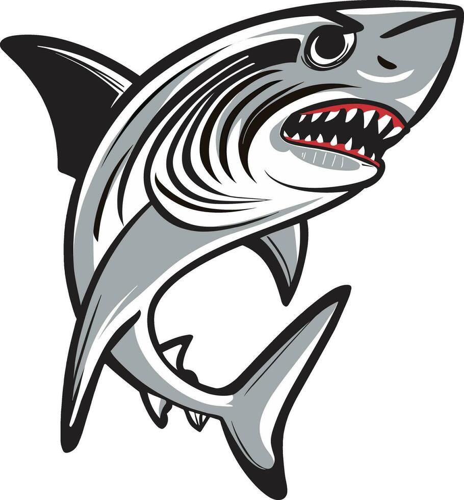 Angry Shark sticker vector