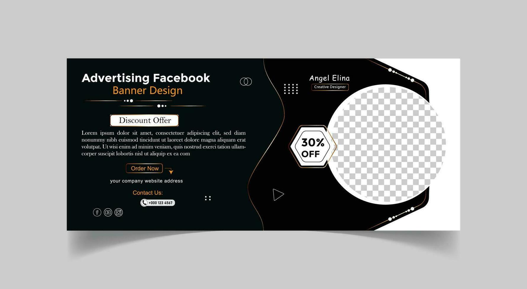 vector profesional Facebook cubrir foto diseño