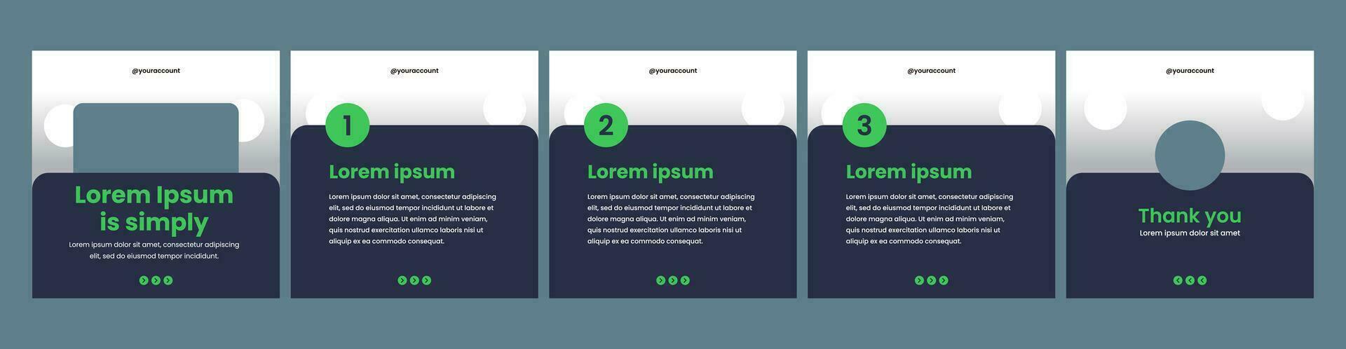 set of carousel or microblog templates for social media posts vector