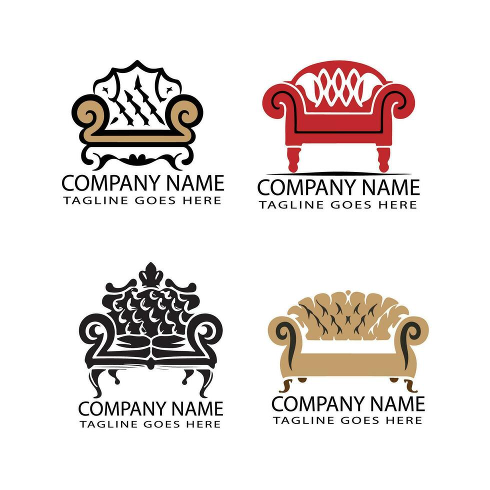 Furniture logo template design vector