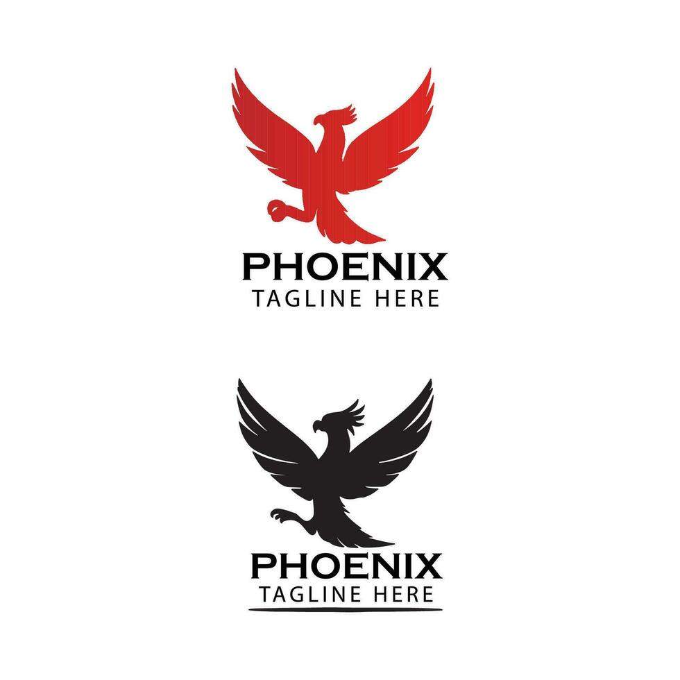 Phoenix bird symbol and logo design vector illustration