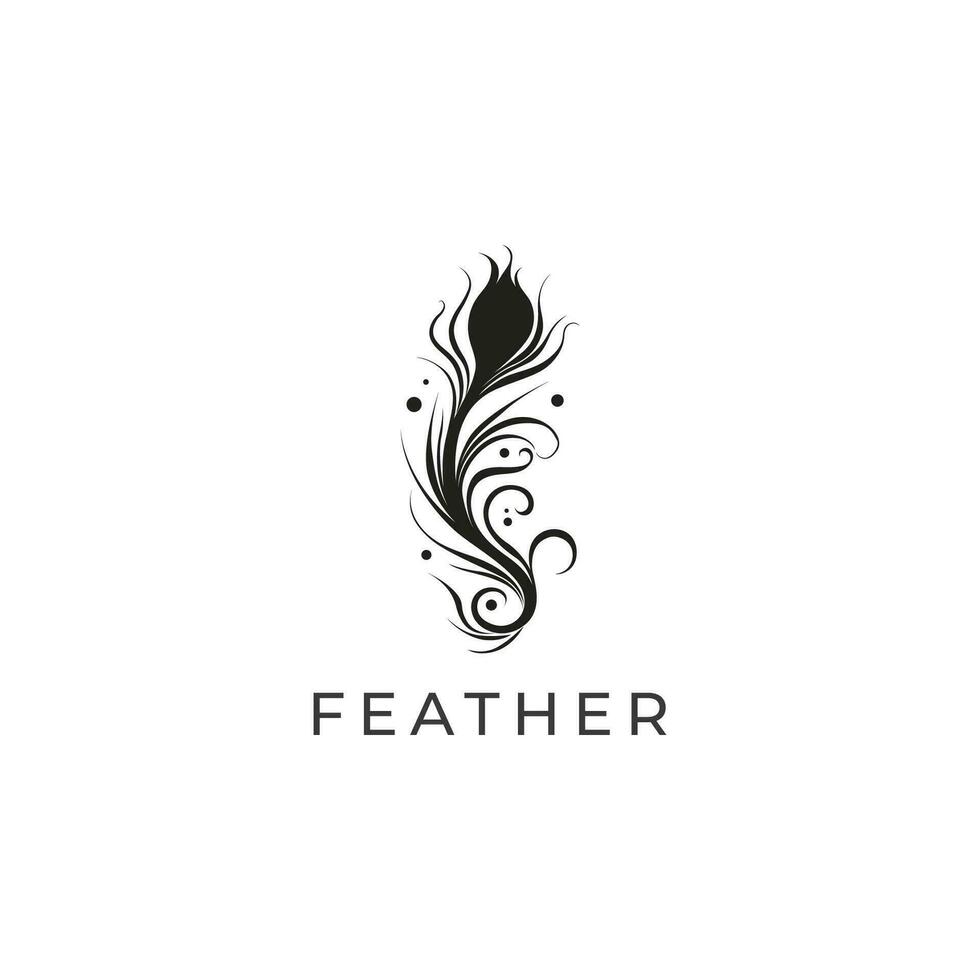 feather logo on white background. Vector illustration for tshirt, website, print, clip art and poster