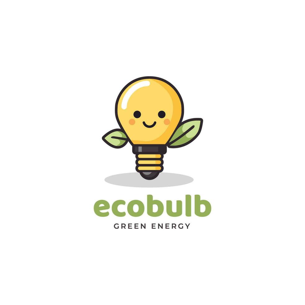 eco bulb logo on white background. Vector illustration for tshirt, website, print, clip art and poster
