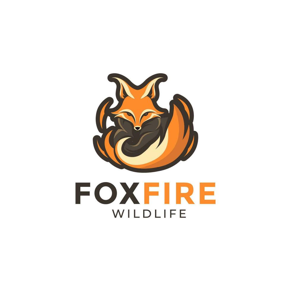 fox logo on white background. Vector illustration for tshirt, website, print, clip art and poster