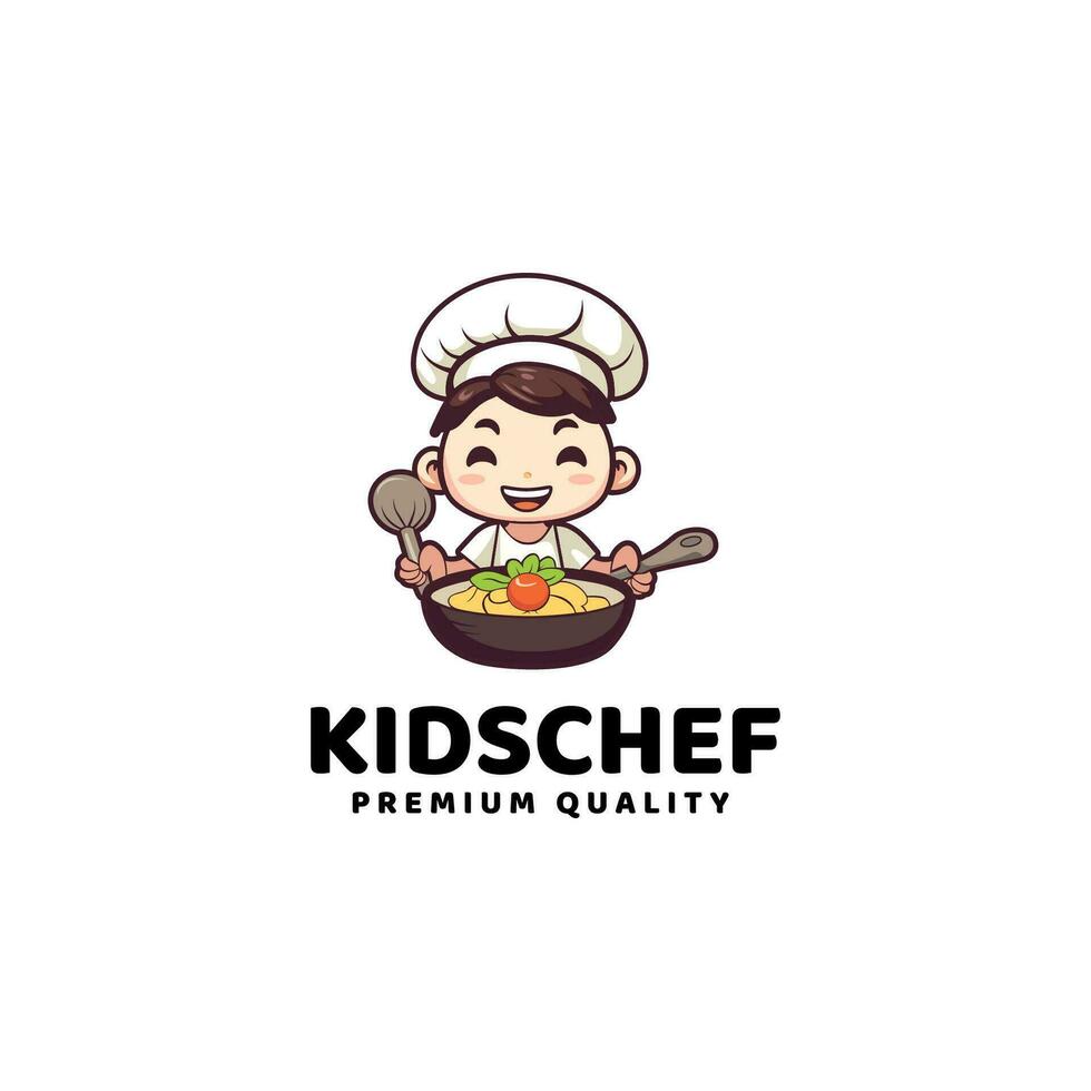 chef logo on white background. Vector illustration for tshirt, website, print, clip art and poster