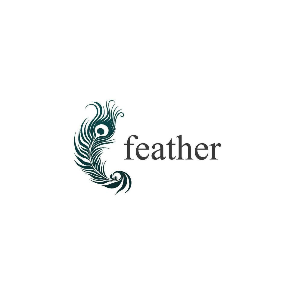 feather logo on white background. Vector illustration for tshirt, website, print, clip art and poster