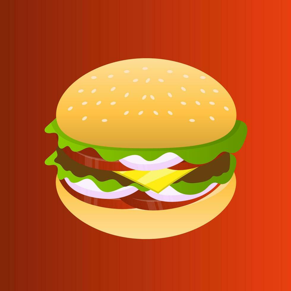 ilustración de comida rápida de hamburguesa vector