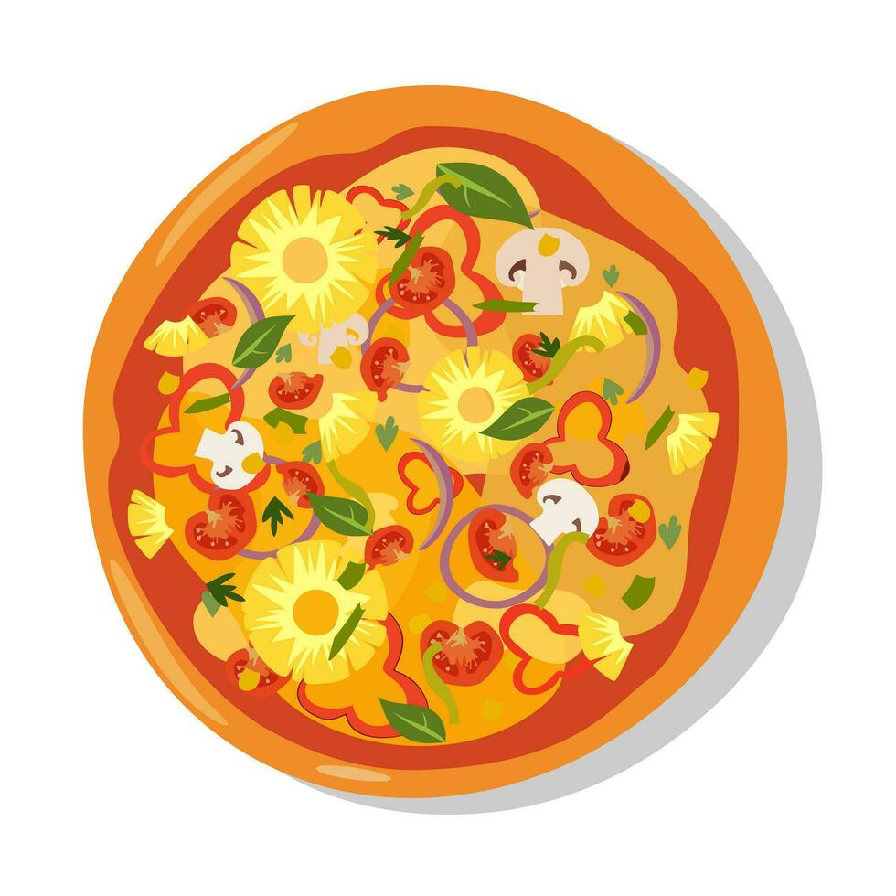 Delicious pizza illustration vector