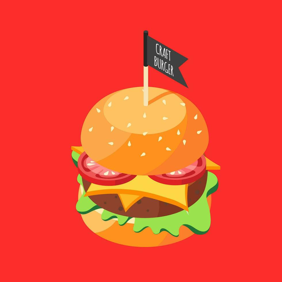 American burger vector illustration