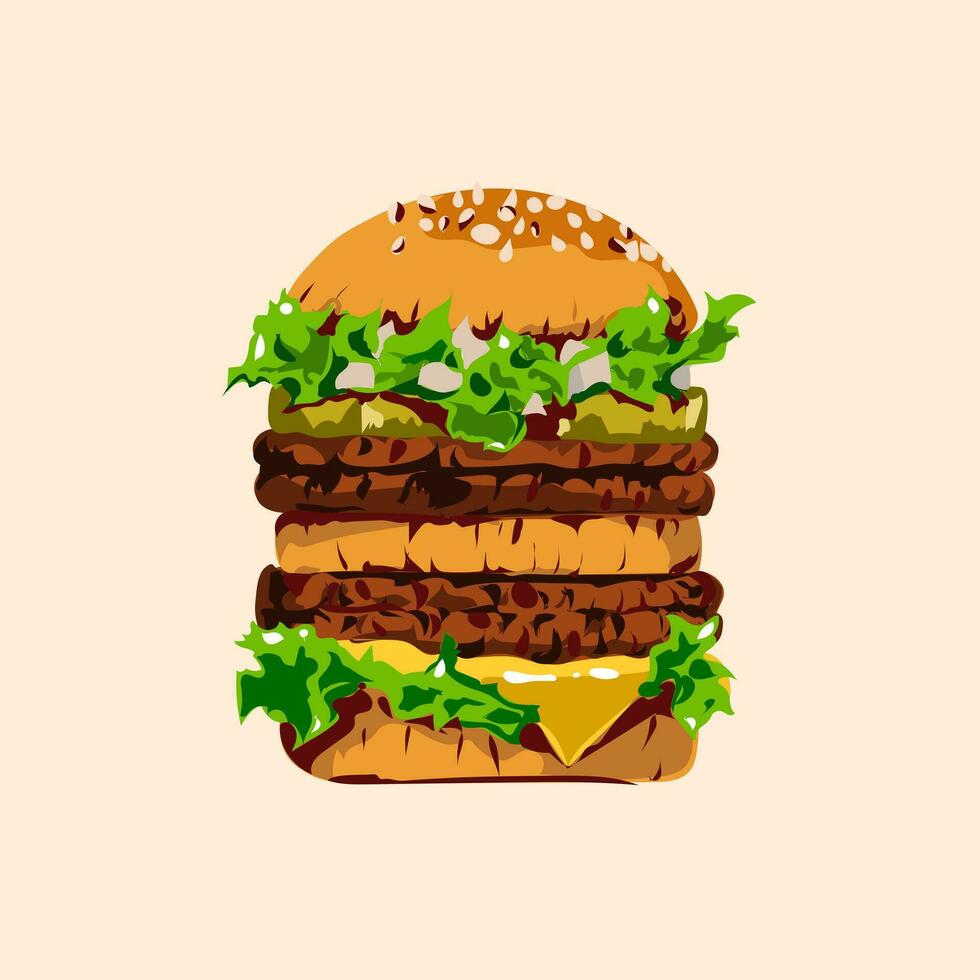 Big burger vector illustration