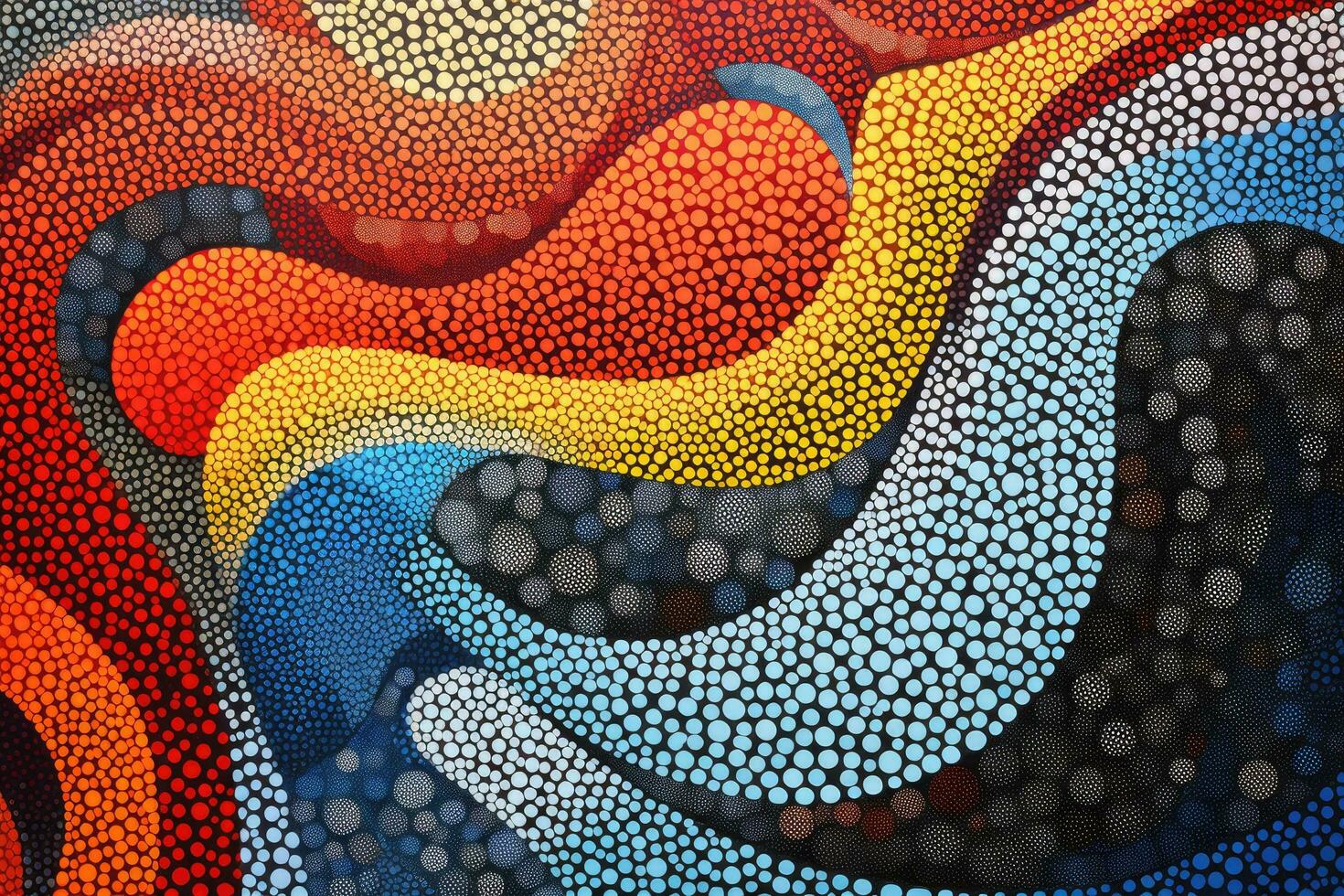 AI generated abstract background with multicolored mosaic pattern. 3d rendering, An abstract form captured in a pointillism style, AI Generated photo
