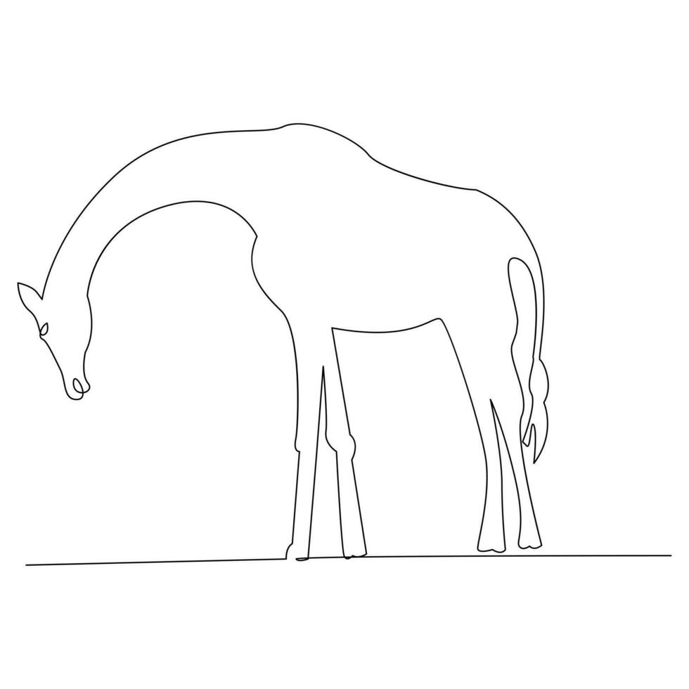 Giraffe one line continuous outline vector art drawing and simple minimalist design