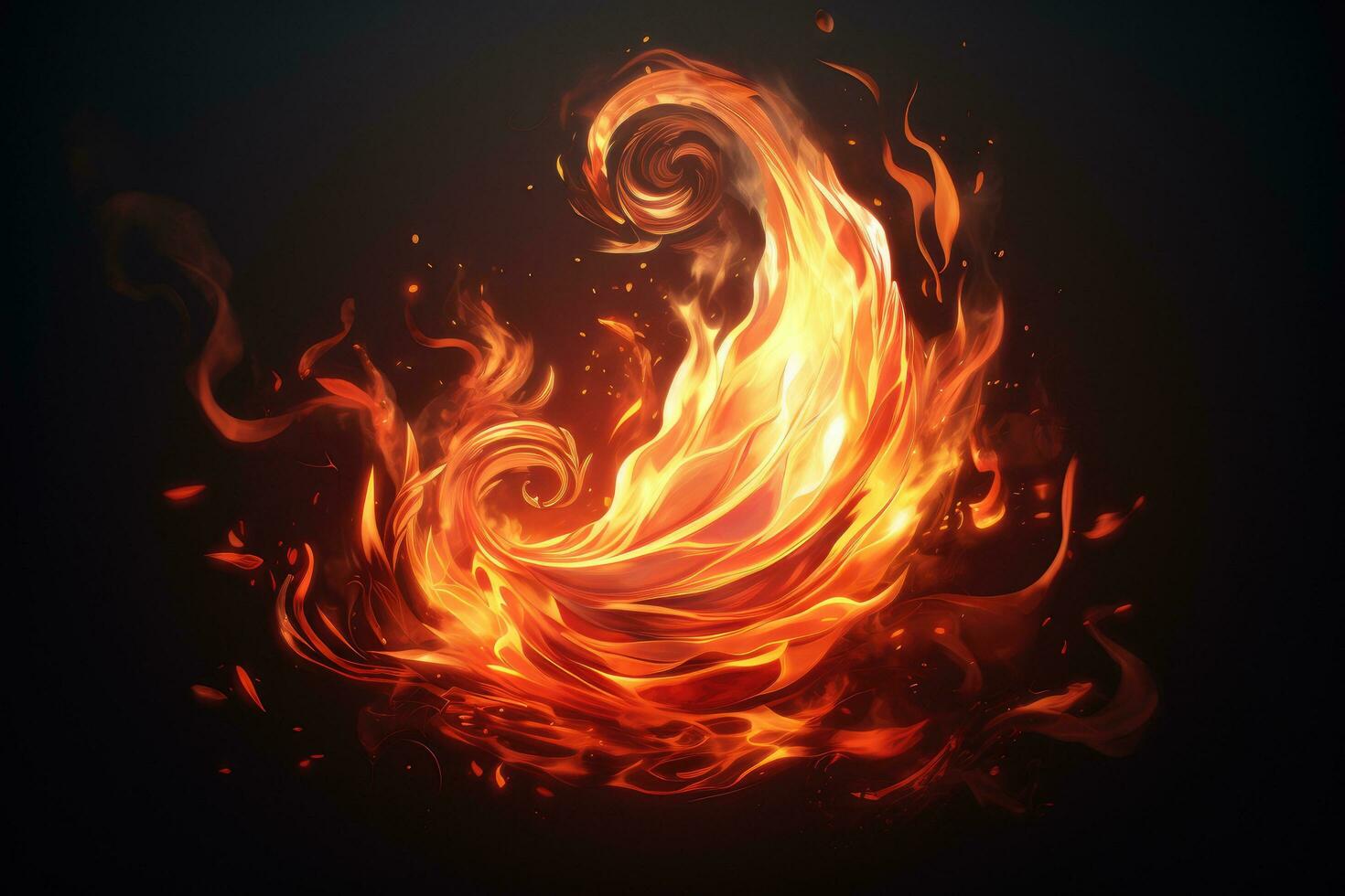 AI generated Abstract fire flames on black background. Vector illustration. Eps 10, Beautiful stylish fire flames, AI Generated photo