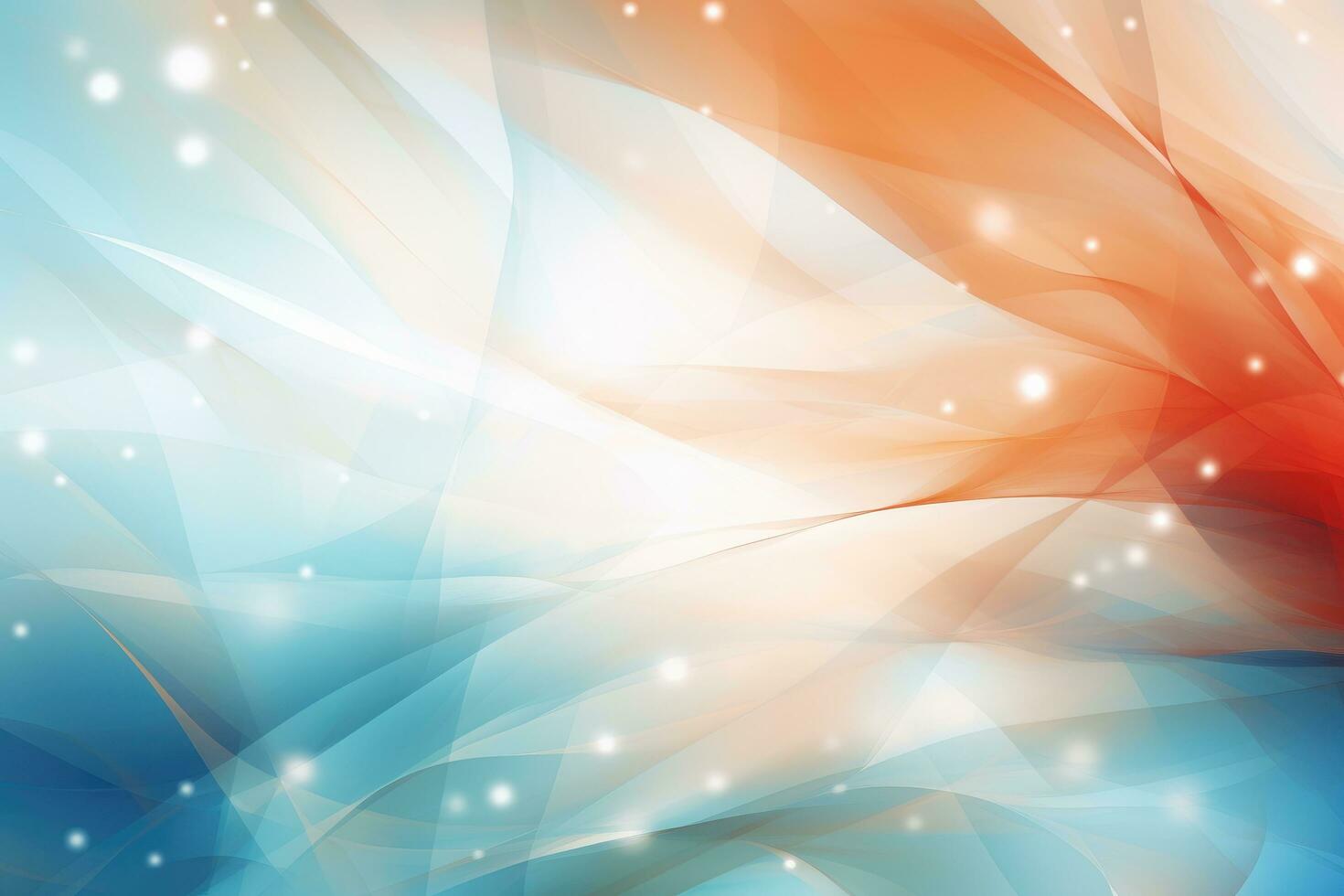 AI generated abstract blue and orange background with smooth lines and sparkles, Abstract holiday background, AI Generated photo