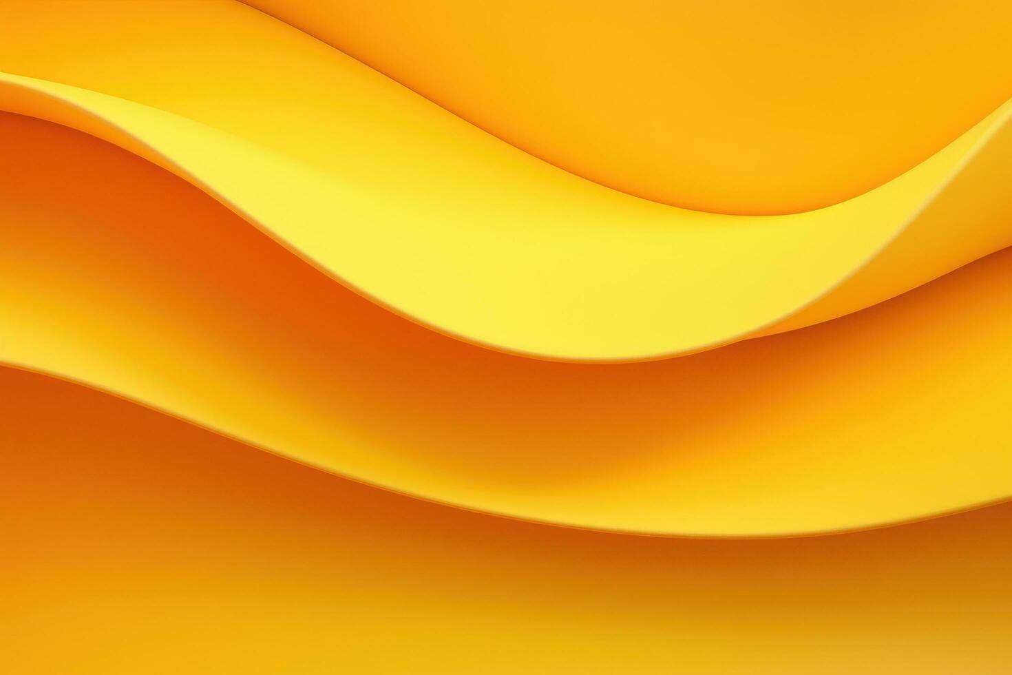 AI generated Abstract orange background with curved lines. 3d rendering, 3d illustration, Abstract folded paper effect with a bright colorful yellow background, AI Generated photo