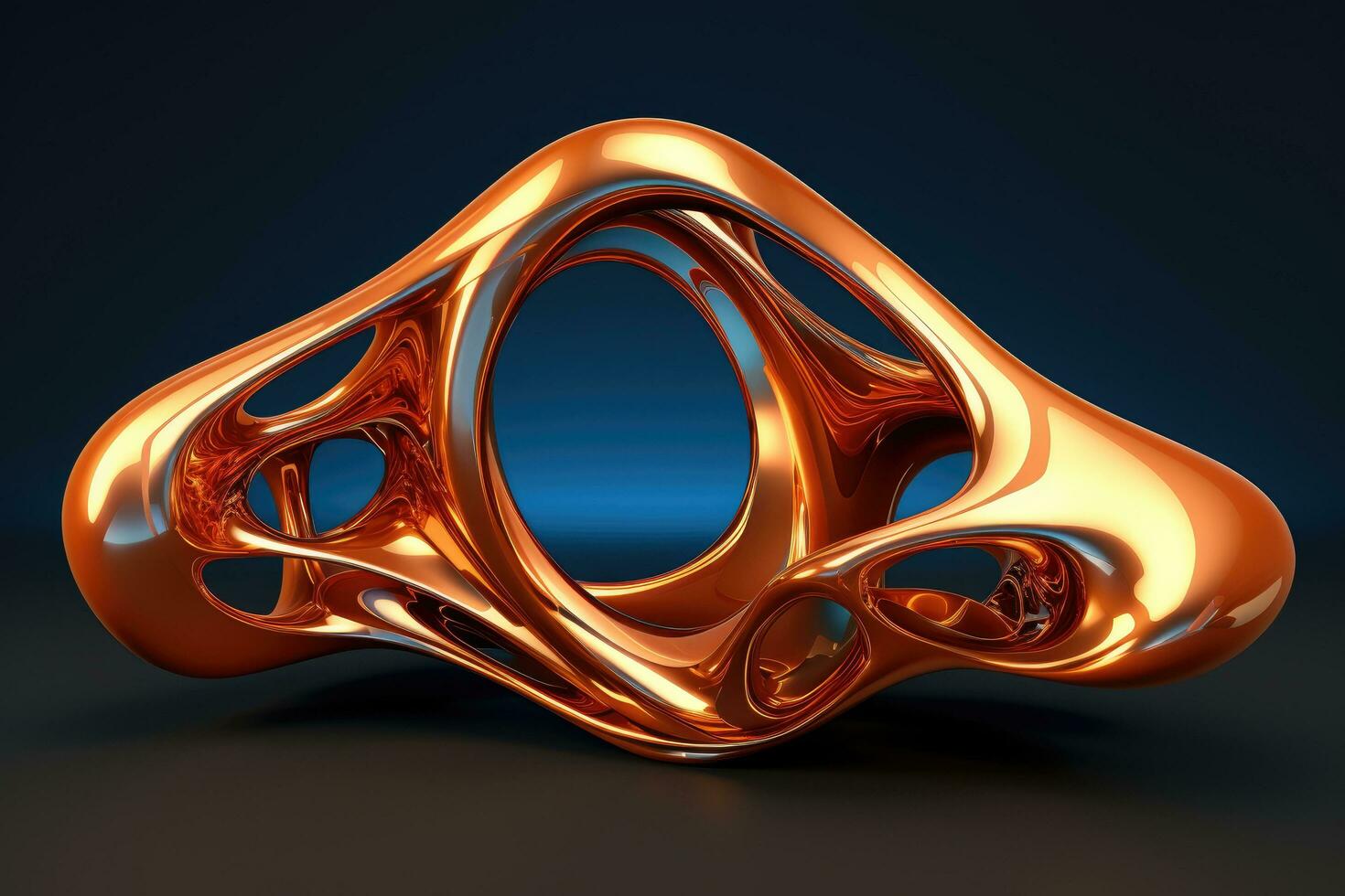 AI generated Abstract metal background. 3d rendering,  3d illustration, 3D render of an abstract detailed shape, AI Generated photo