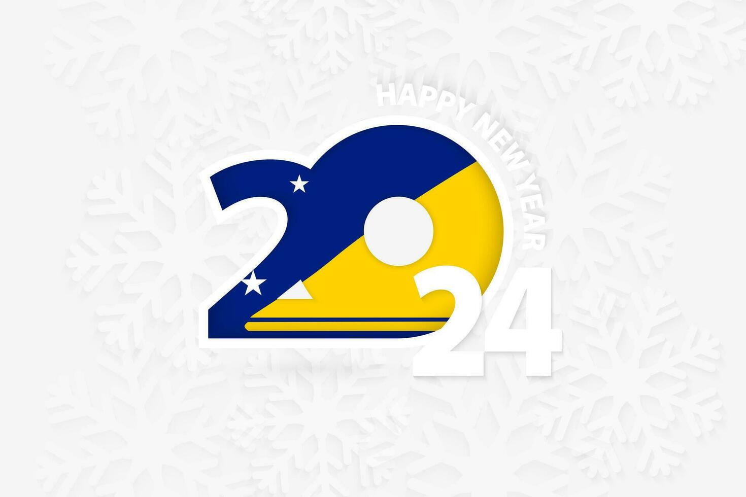 New Year 2024 for Tokelau on snowflake background. vector