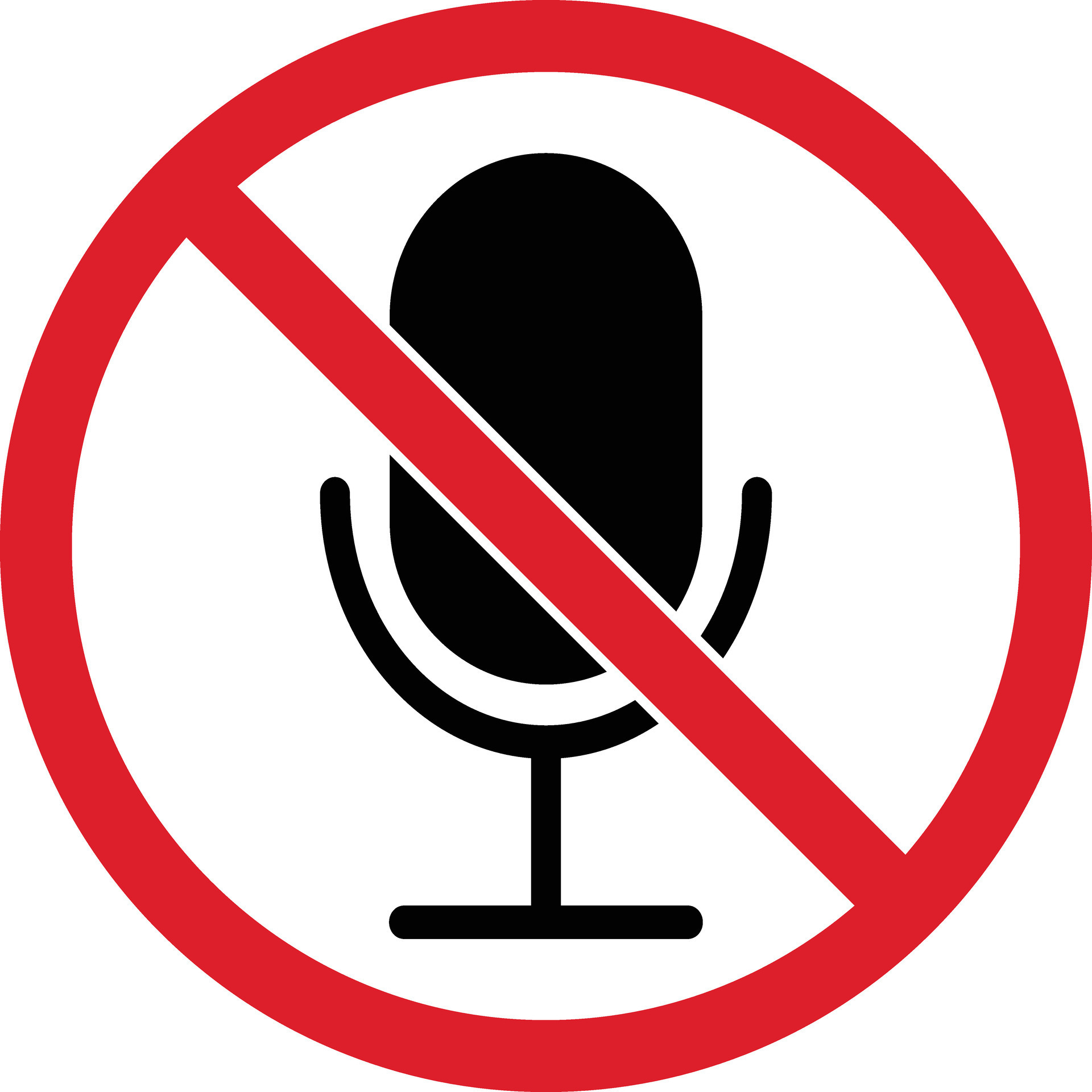 No microphone allowed sign .Turn off microphone icon vector . 35760018